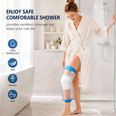 Divvsck protector puesto en ducha manteniendo vendaje seco y cómodo