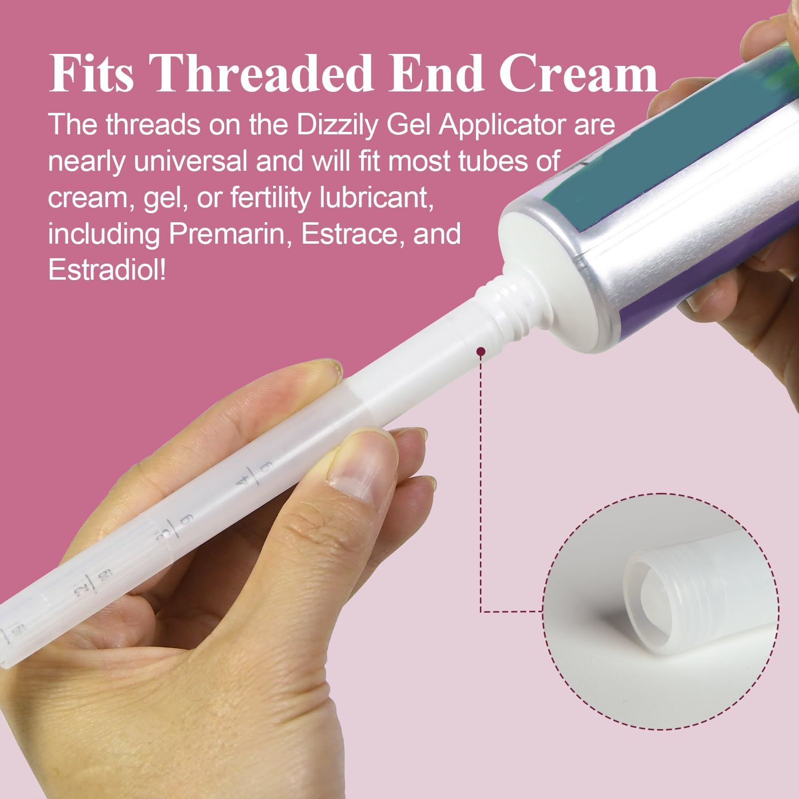 Dizzily aplicador en uso con crema, aplicación higiénica y sin ensuciar