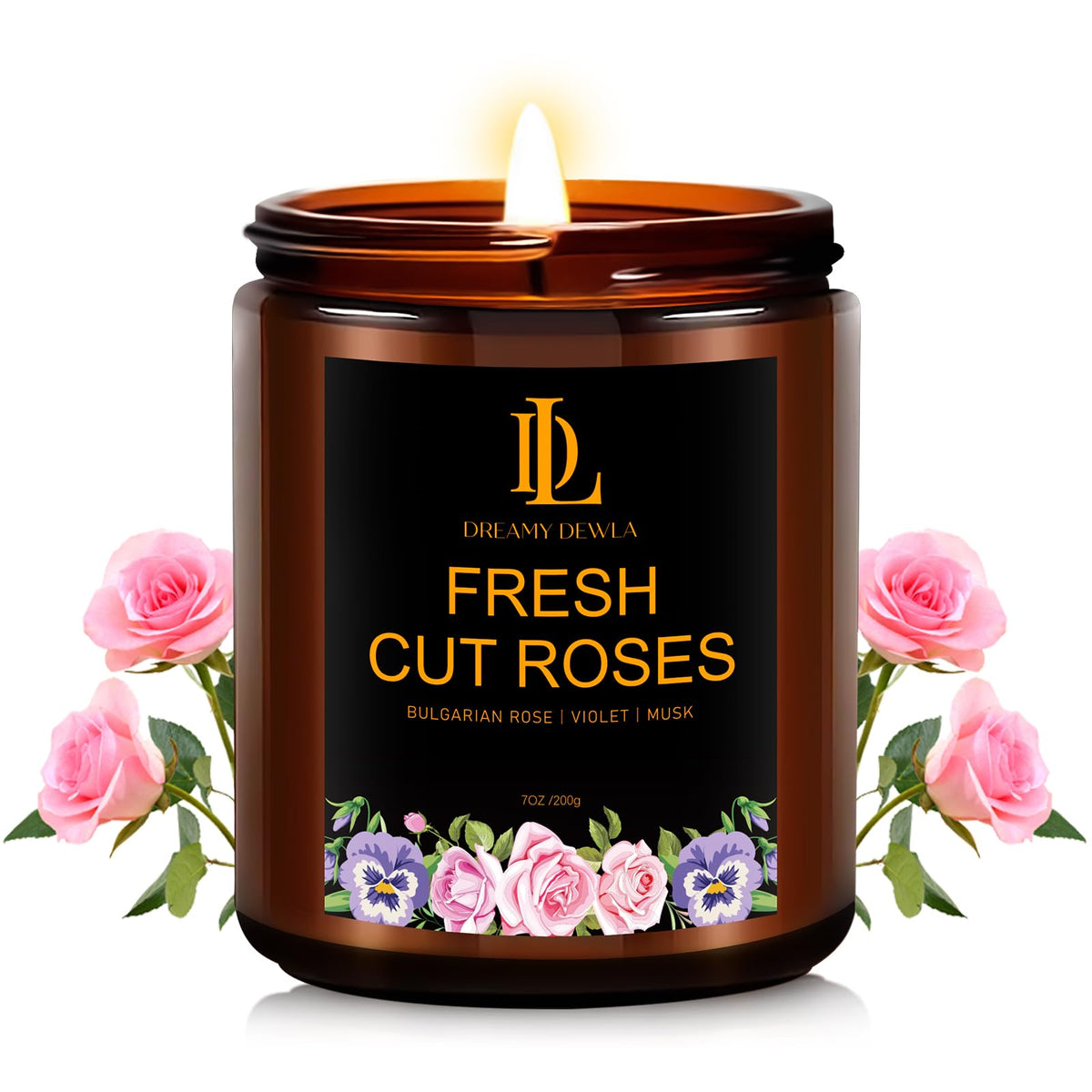 DL DREAMY DEWLA vista frontal del envase con fragancia a rosas, aporta elegancia