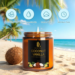 DL DREAMY DEWLA vela encendida creando luz cálida y aroma relajante