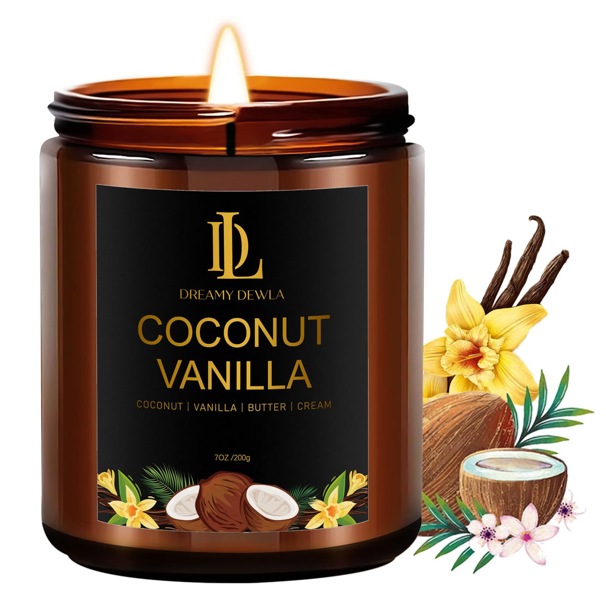 DL DREAMY DEWLA vela frontal en vaso de vidrio que decora y perfuma ambientes