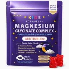 DLNIA envase frontal de gomitas magnesio veganas, práctico y sin azúcar