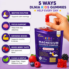 DLNIA ingredientes clave mostrados: magnesio y L‑teanina para calma