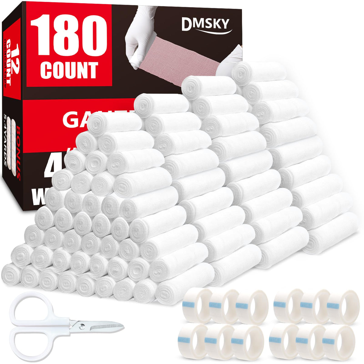 Dmsky envase frontal mostrando 180 rollos para reposición rápida