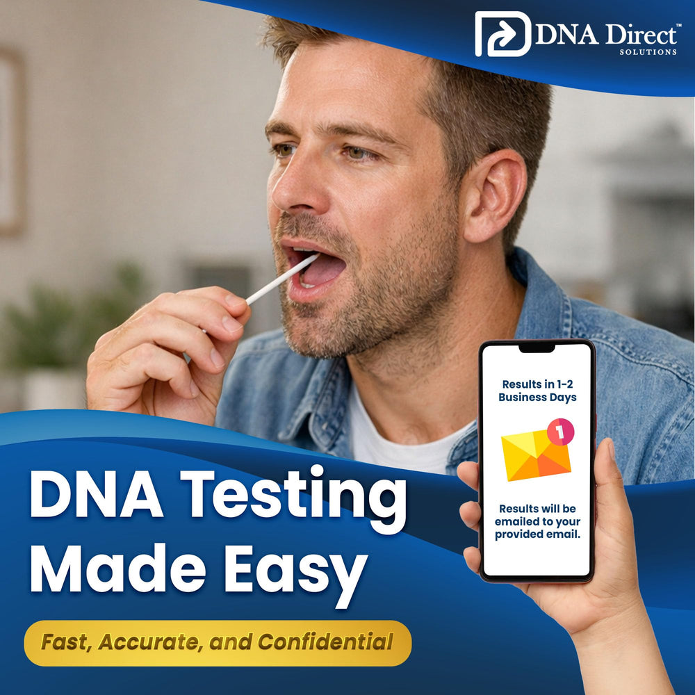 DNA Direct persona recogiendo muestra en casa con comodidad