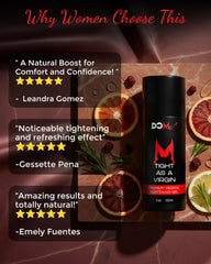 Do Me ingredientes naturales como hamamelis y Manjakani, soporte astringente