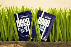 doTERRA aplicación en pierna durante entrenamiento para alivio localizado