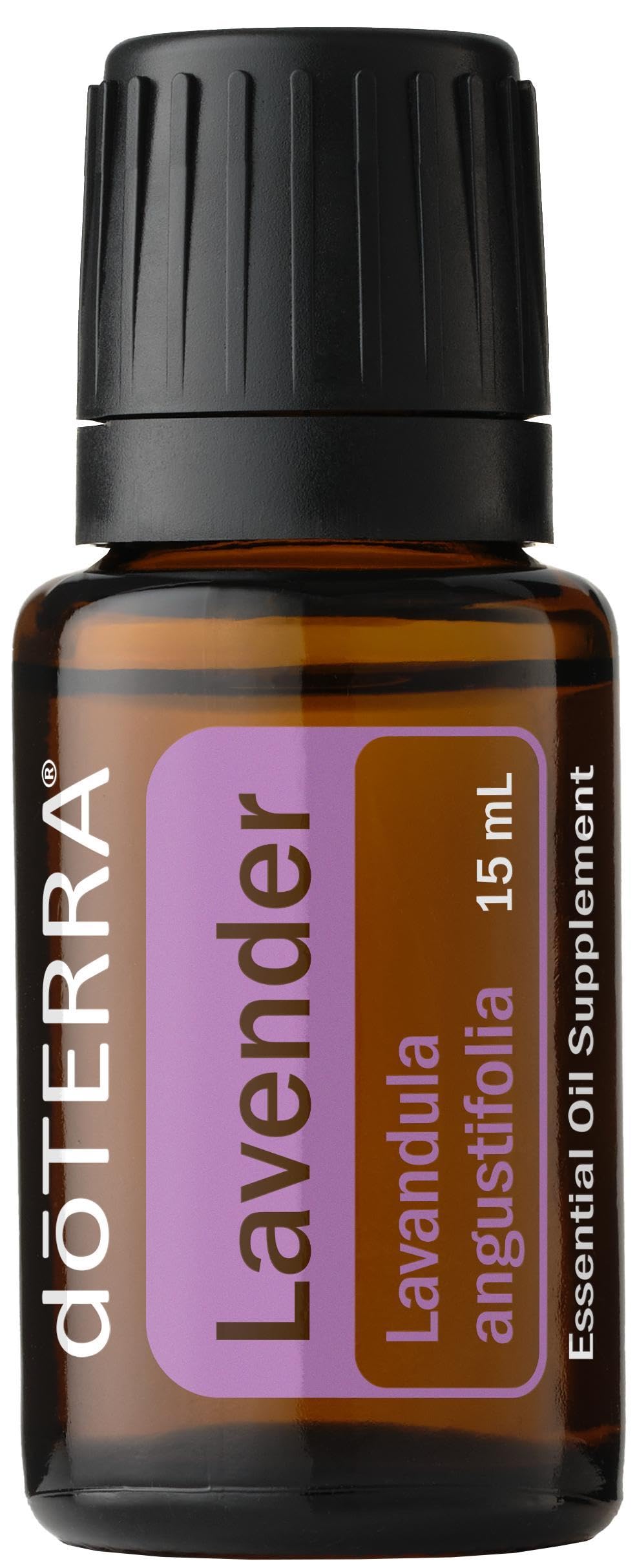 doTERRA frasco frontal mostrando etiquetado y tamaño práctico