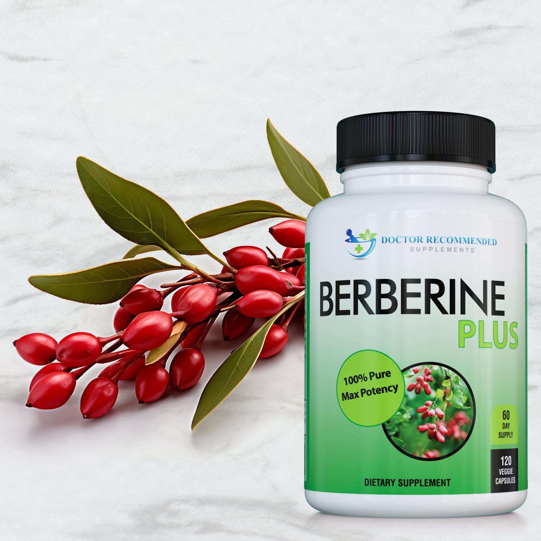 DOCTOR RECOMMENDED SUPPLEMENTS etiqueta con ingredientes y certificaciones visibles