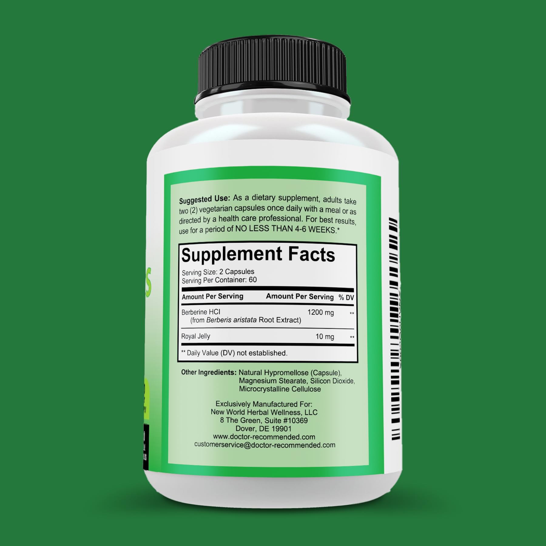 DOCTOR RECOMMENDED SUPPLEMENTS cápsula vegetal en primer plano evidencia pureza y textura