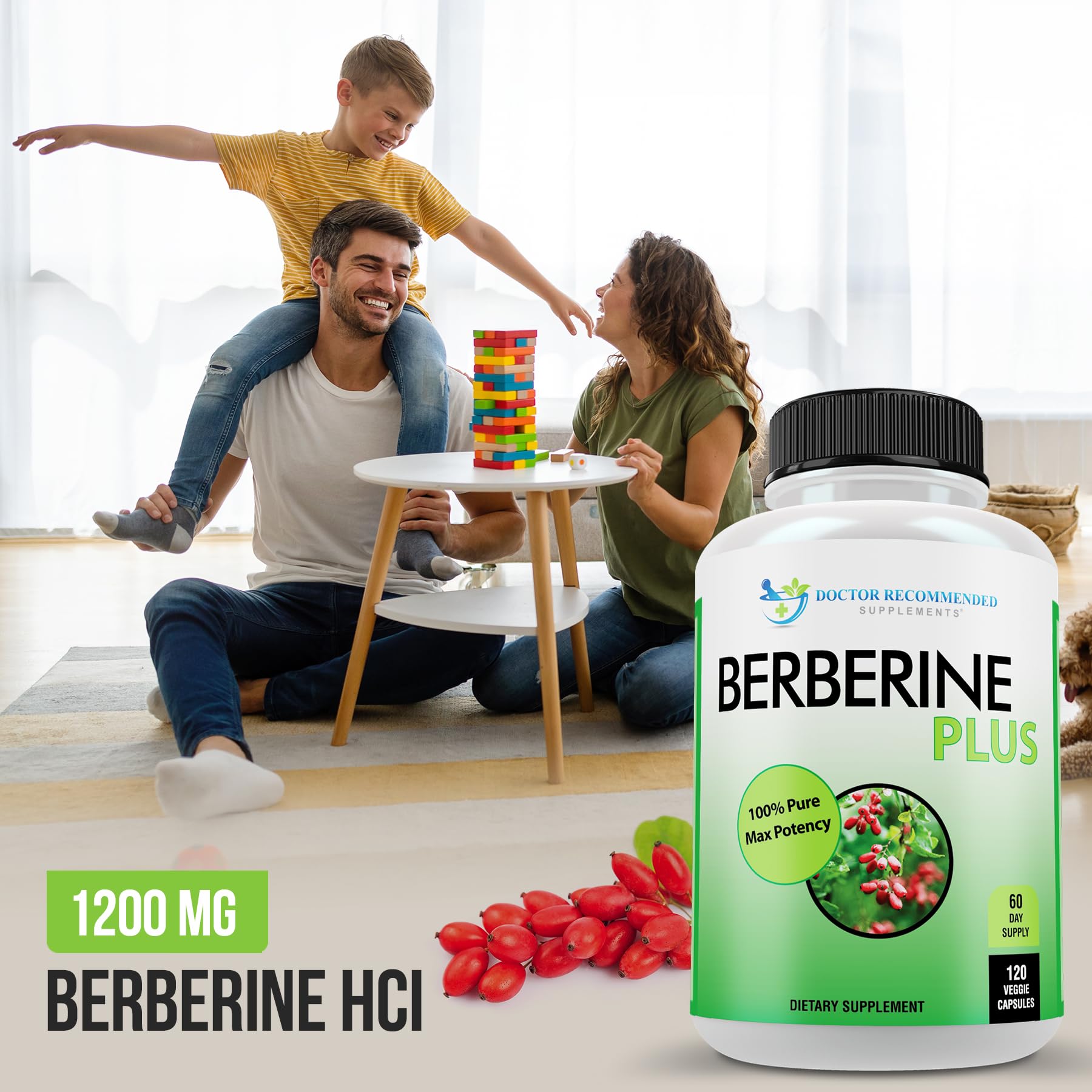 DOCTOR RECOMMENDED SUPPLEMENTS bote en mano para apreciar tamaño y facilidad de uso