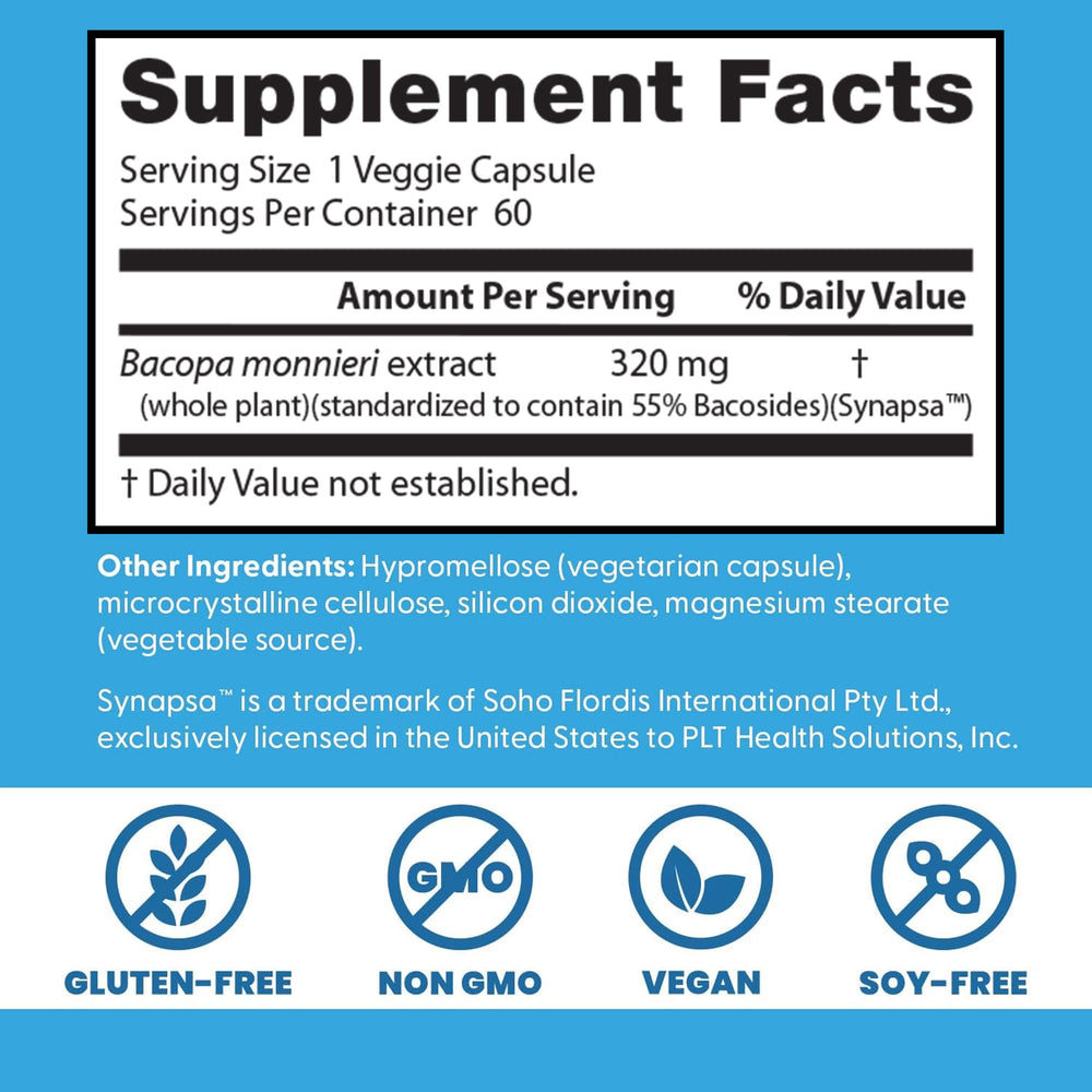 Doctor's BEST etiqueta nutricional legible con información de Synapsa