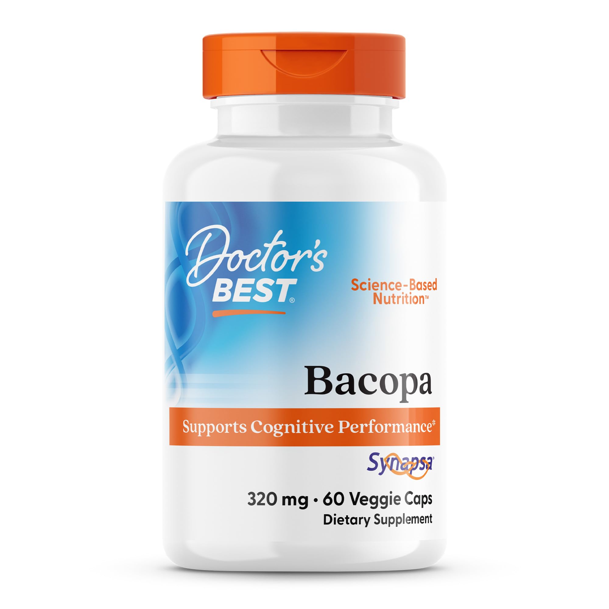Doctor's BEST frasco frontal mostrando etiqueta clara y beneficio cognitivo