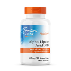 Doctor's BEST botella frontal mostrando 300 mg y 180 cápsulas, confianza en calidad
