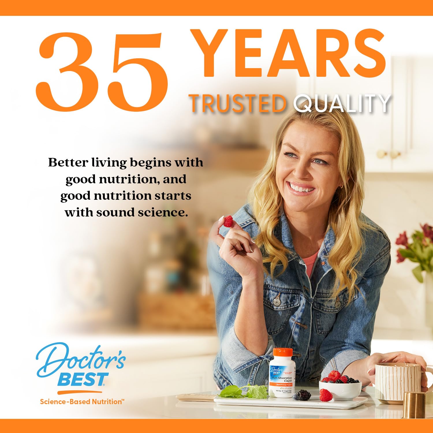 Doctor's BEST junto a alimentos energéticos, ilustra apoyo a la producción de energía