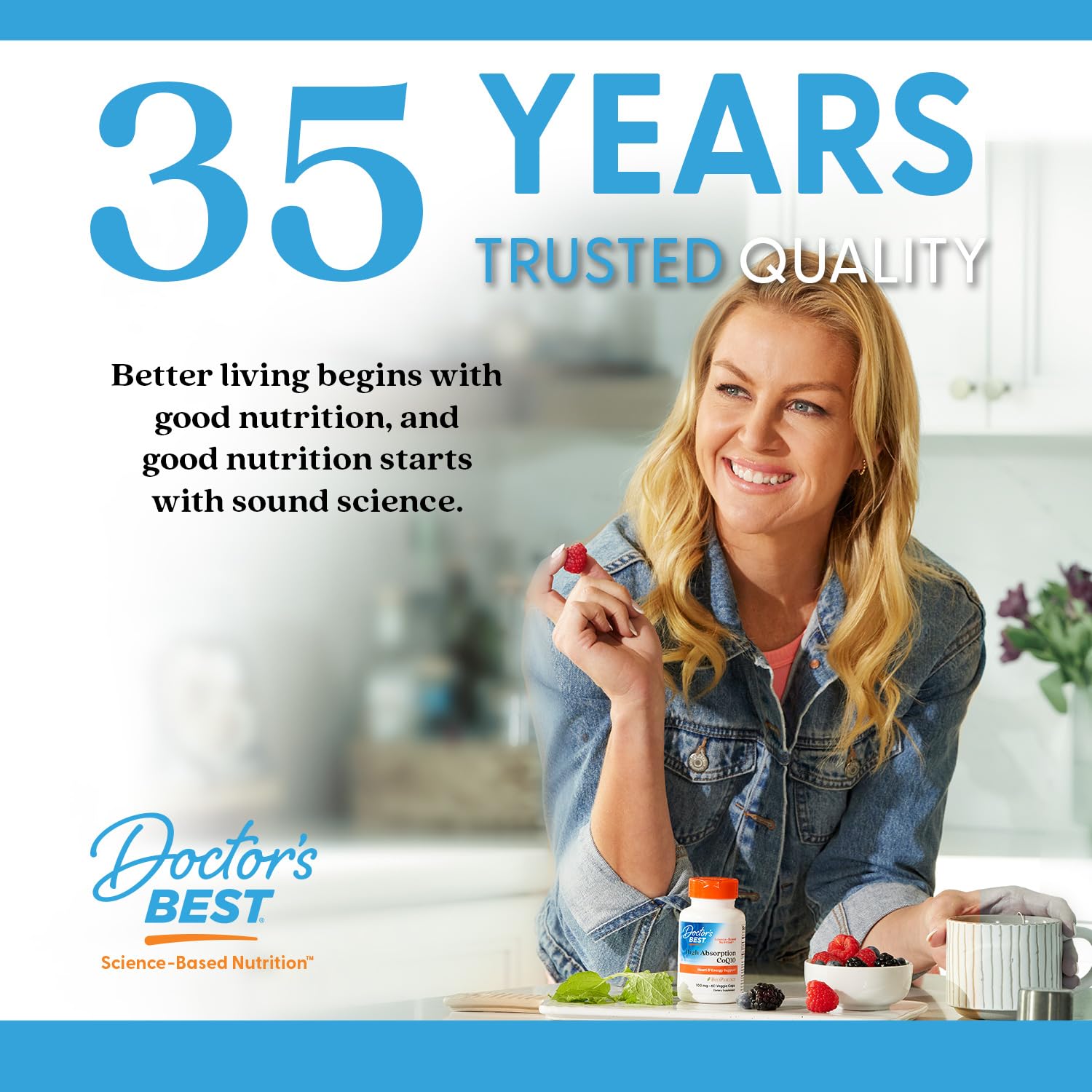 Doctor's BEST en ambiente de cocina que sugiere integración diaria saludable