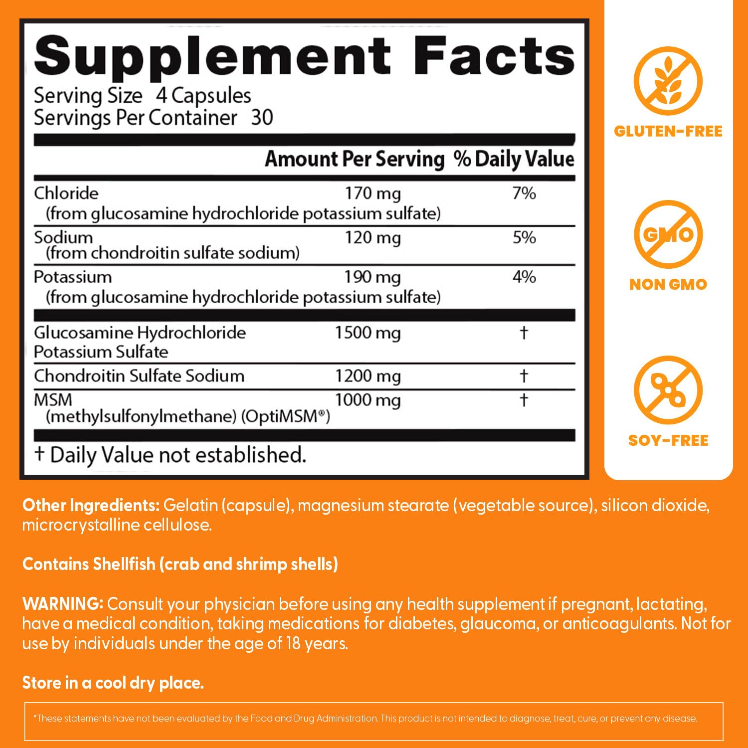 Doctor's BEST etiqueta con datos nutricionales y beneficios claros para articulaciones