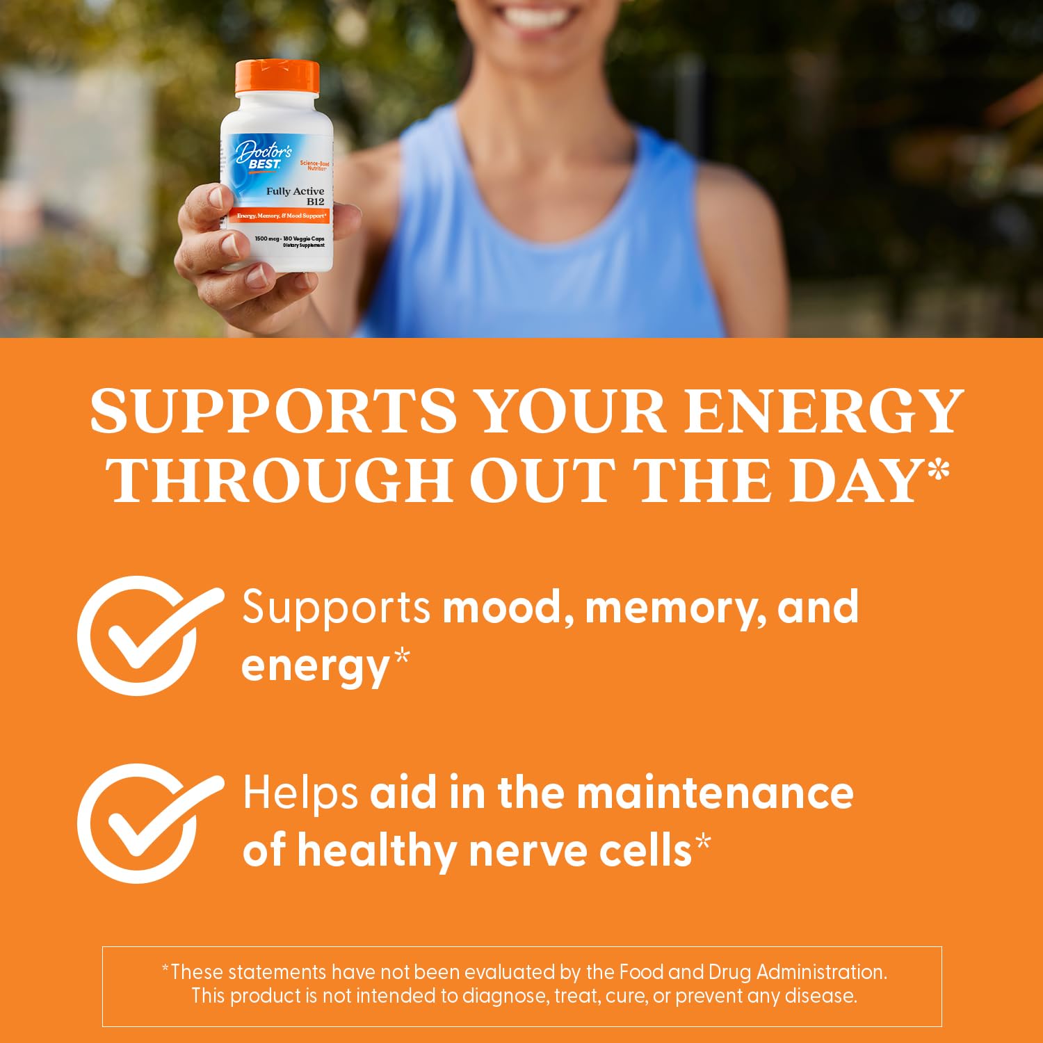Doctor's BEST etiqueta nutrimental enfocada en metilcobalamina 1500 mcg