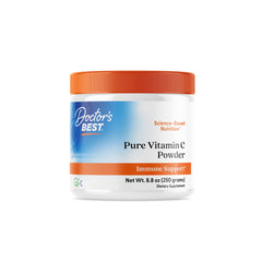 Doctor's BEST frasco frontal de vitamina C mostrando envase y pureza