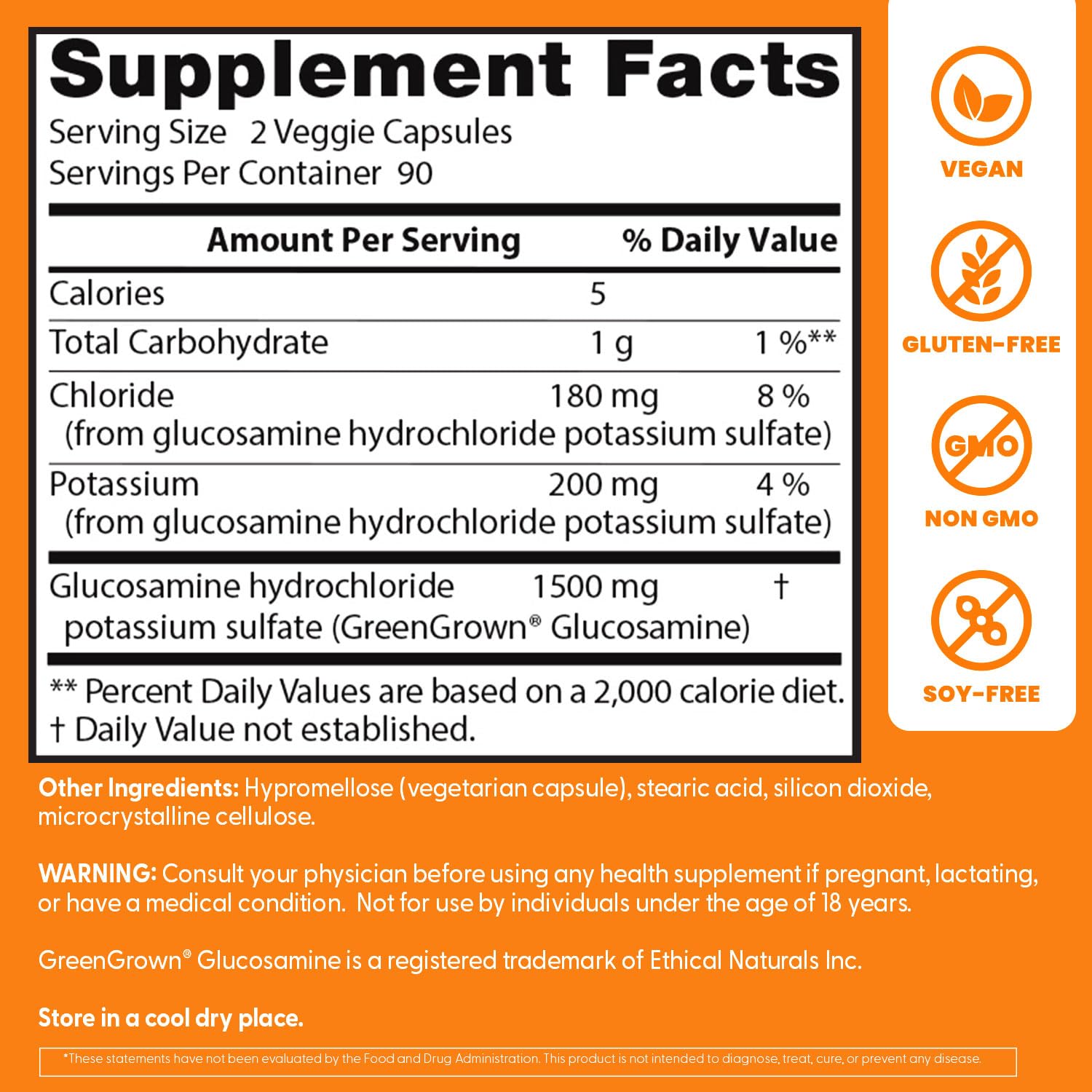 Proceso de fermentación patentado para glucosamina de origen vegetal.