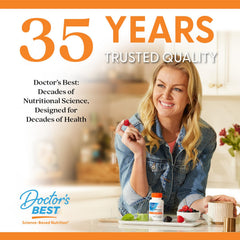 Doctor's Best etiqueta mostrando glucosamina 1500 mg y certificaciones sin gluten