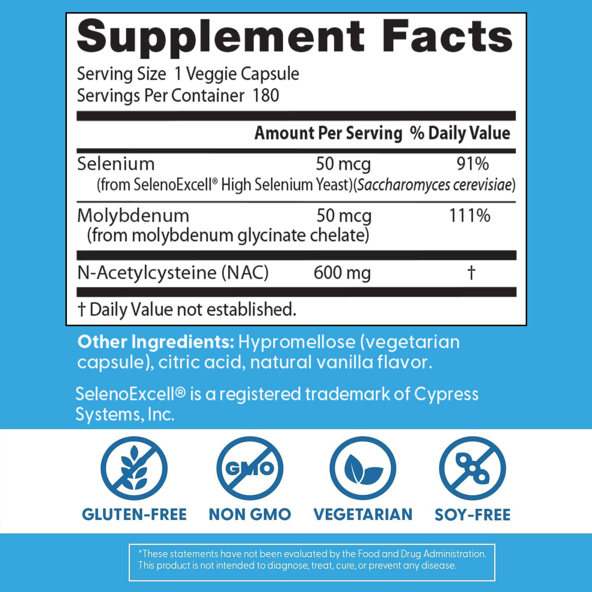Doctor's BEST etiqueta nutricional detallada con dosis y ingredientes