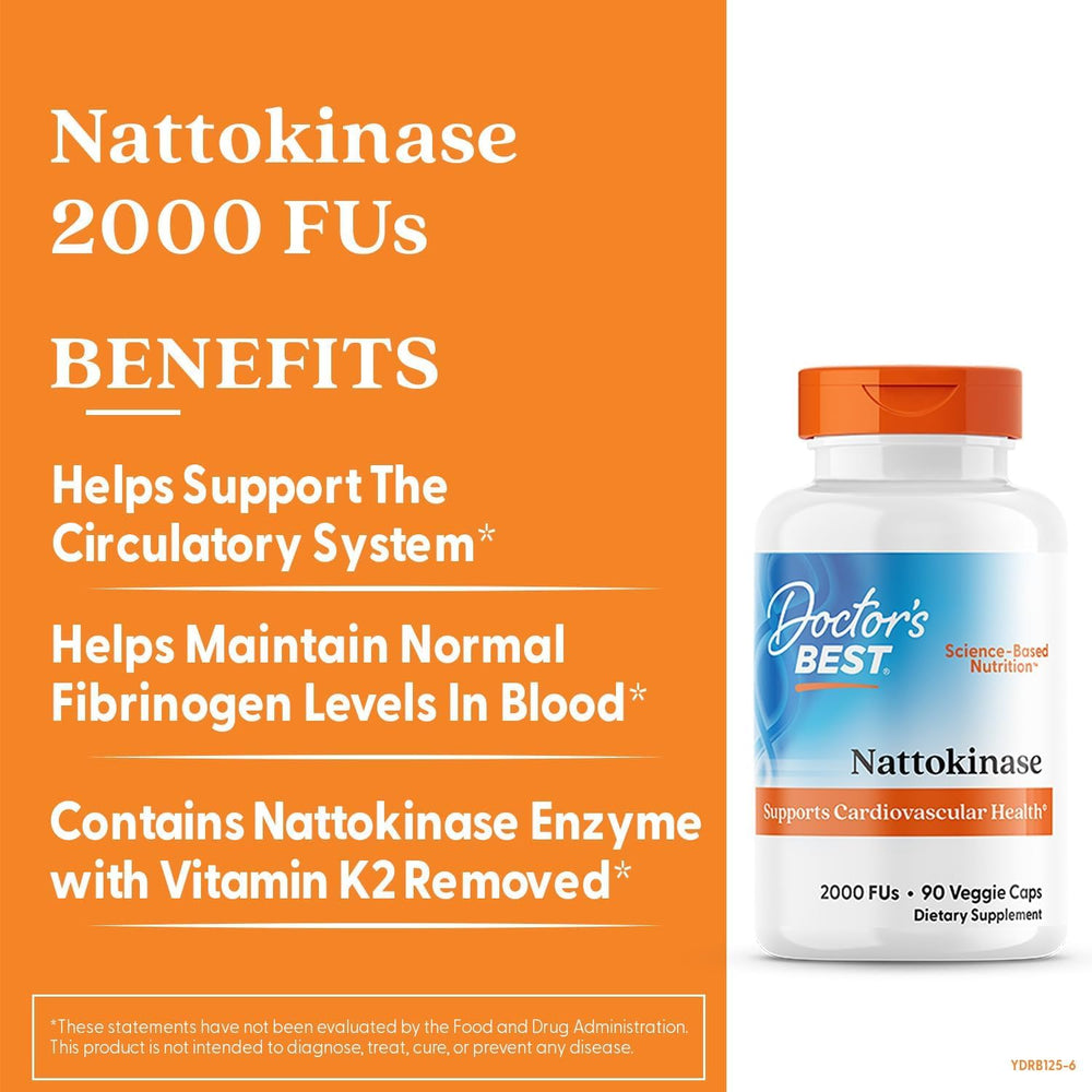 Doctor's BEST etiqueta con información de 2000 FU y sin vitamina K2