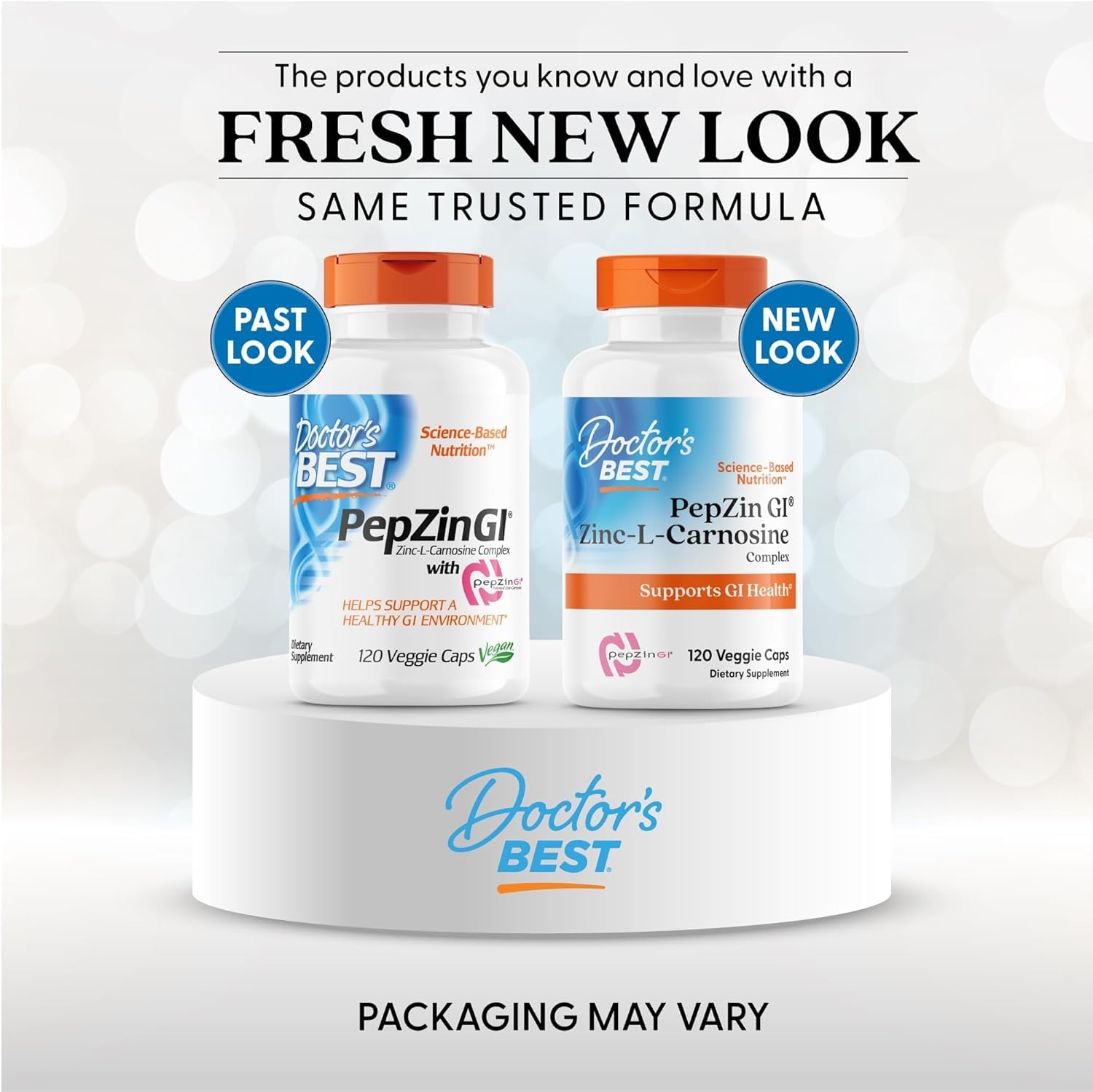 Doctor's BEST cápsulas veganas mostrando tamaño y textura, fácil ingestión