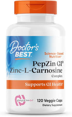 Doctor's BEST frasco PepZin GI vista frontal, presentación clara y profesional