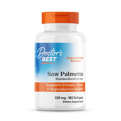 Doctor's BEST botella frontal del saw palmetto 180 cápsulas, apoyo prostático visible