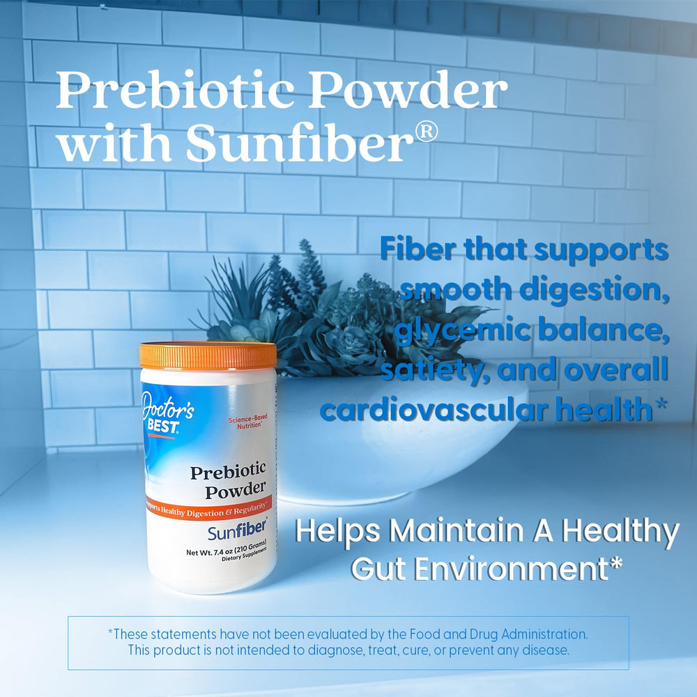 Doctor's BEST batido con polvo Sunfiber en cocina saludable