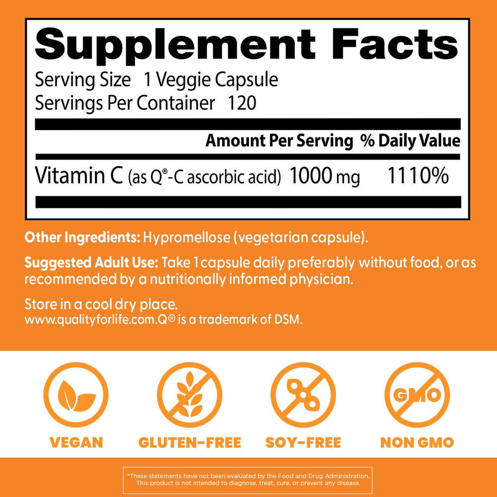 Doctor's BEST etiqueta nutricional legible que destaca 1000 mg por cápsula