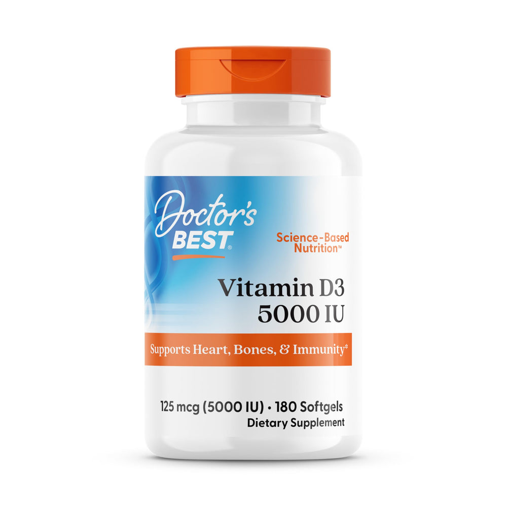 Doctor's Best frasco frontal mostrando 180 cápsulas y beneficios de dosis alta