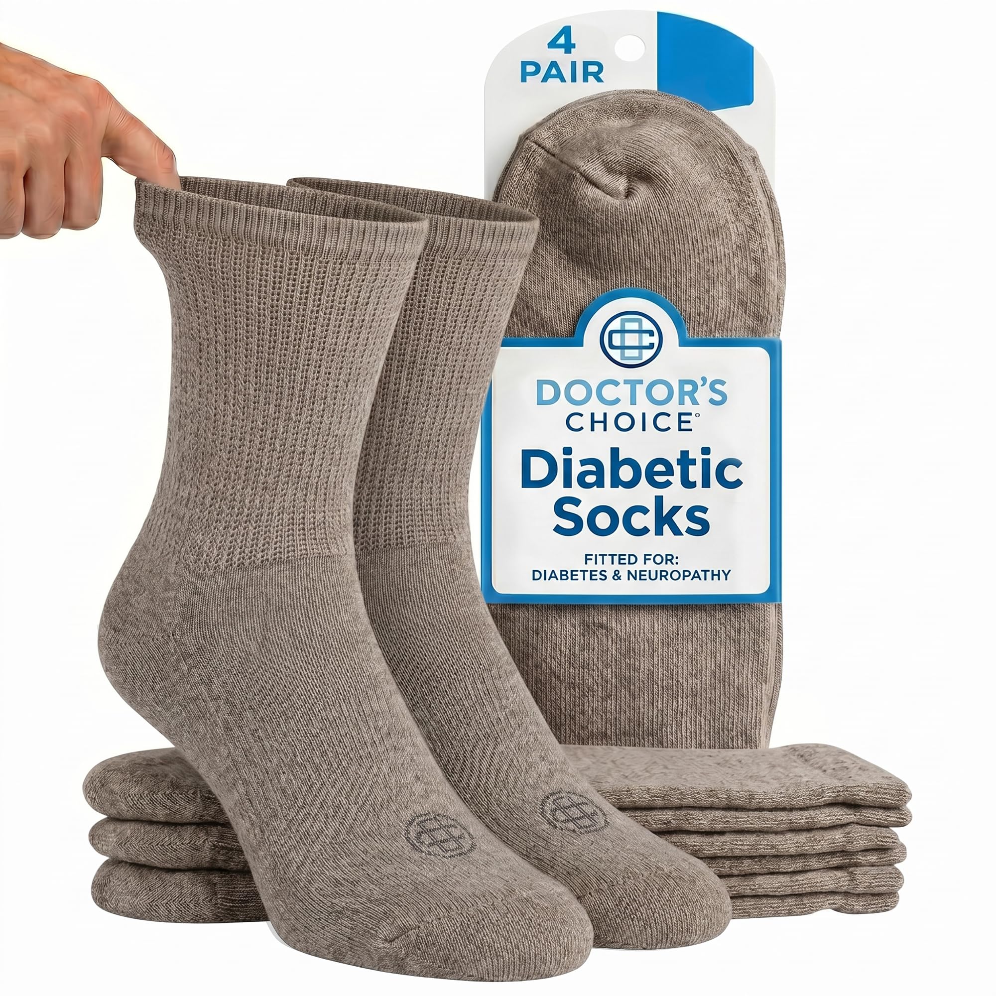 Doctor's Choice calcetines pack frente muestra cuatro pares y ajuste cómodo