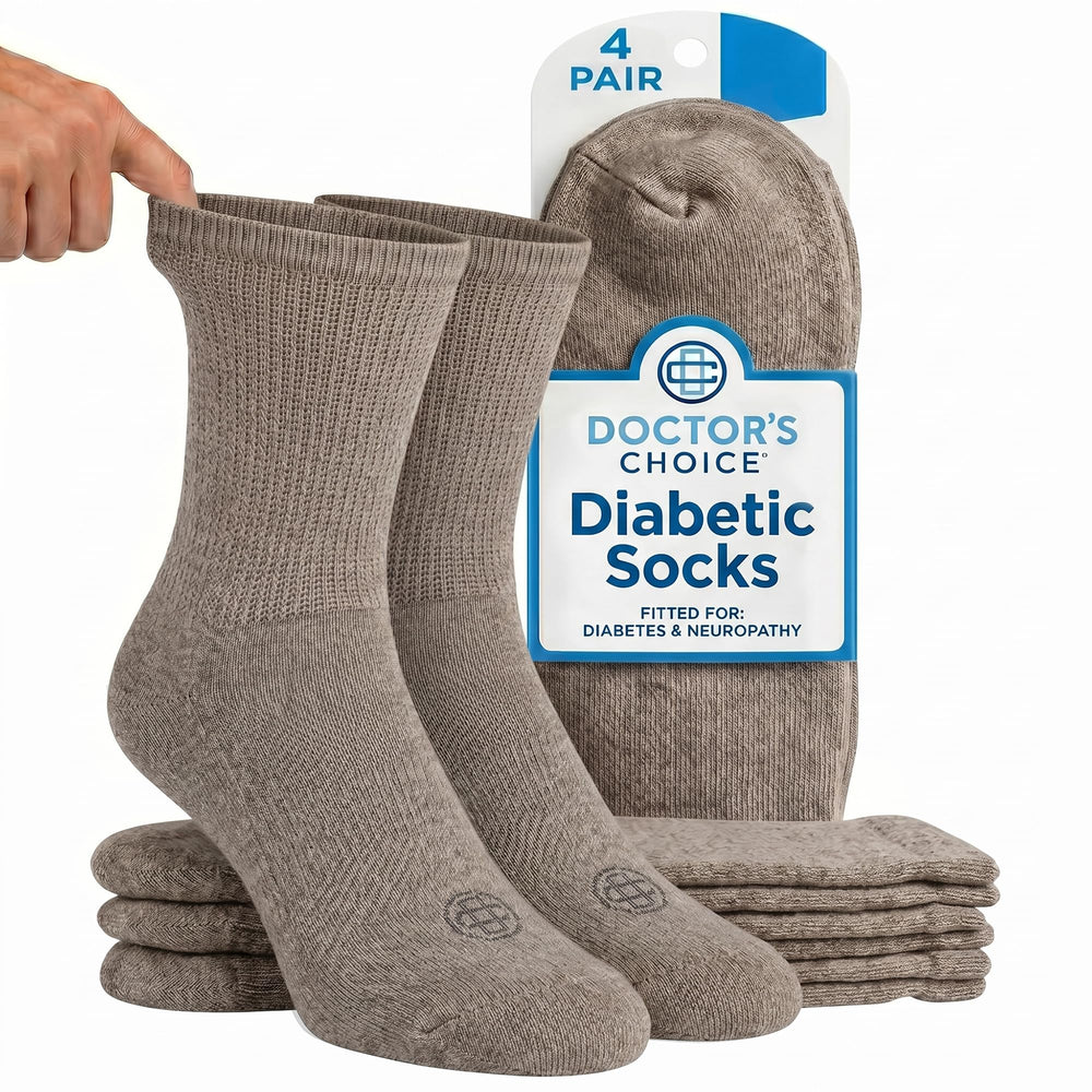 Doctor's Choice calcetines pack frente muestra cuatro pares y ajuste cómodo
