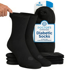 Doctor's Choice frontal del paquete mostrando cuatro pares, comodidad y ahorro