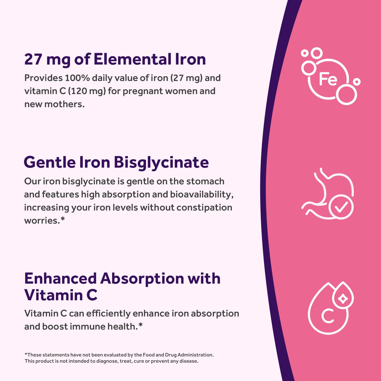 Doctor's Recipes etiqueta nutricional detallada con hierro y vitamina C