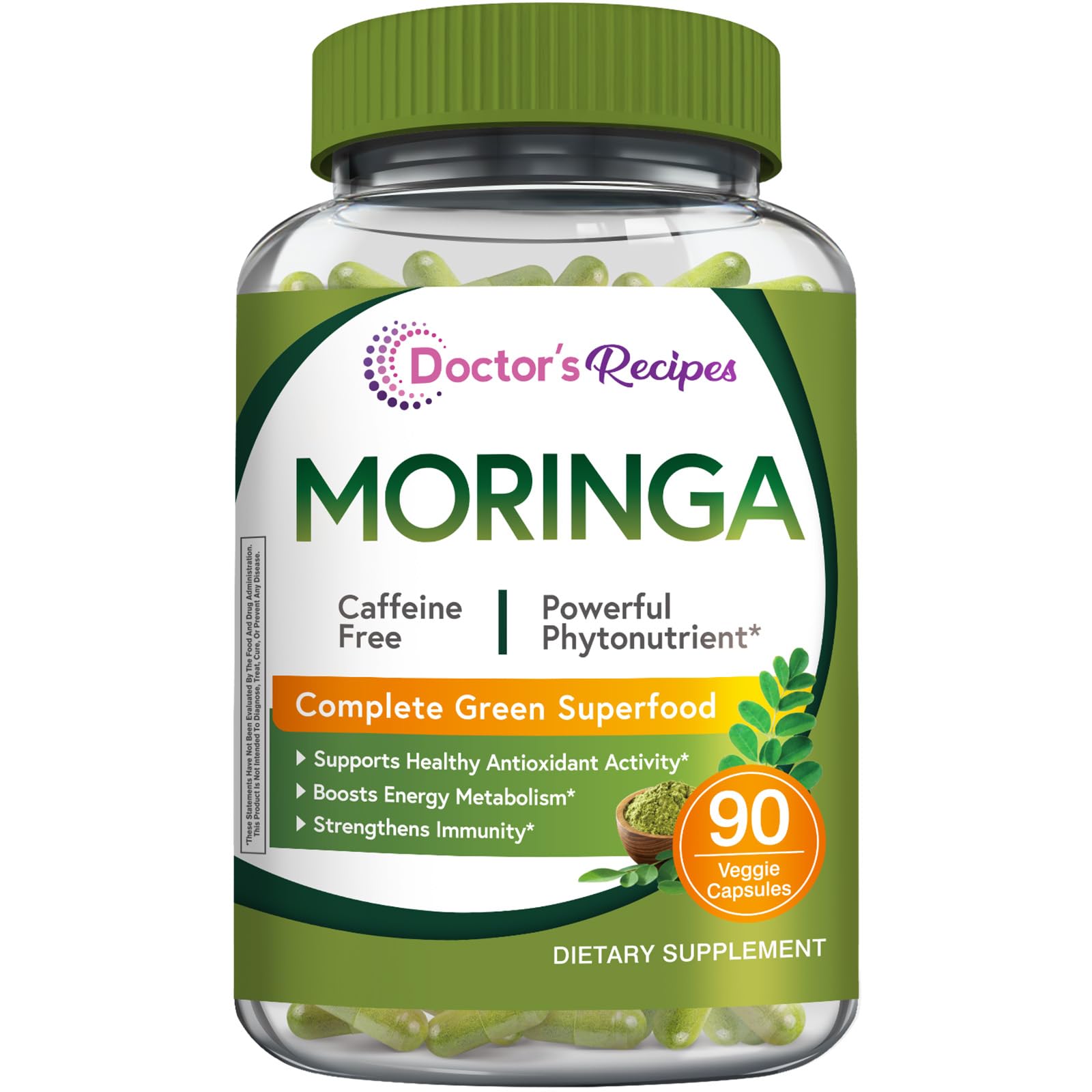 Doctor's Recipes envase frontal mostrando cápsulas veganas y beneficios