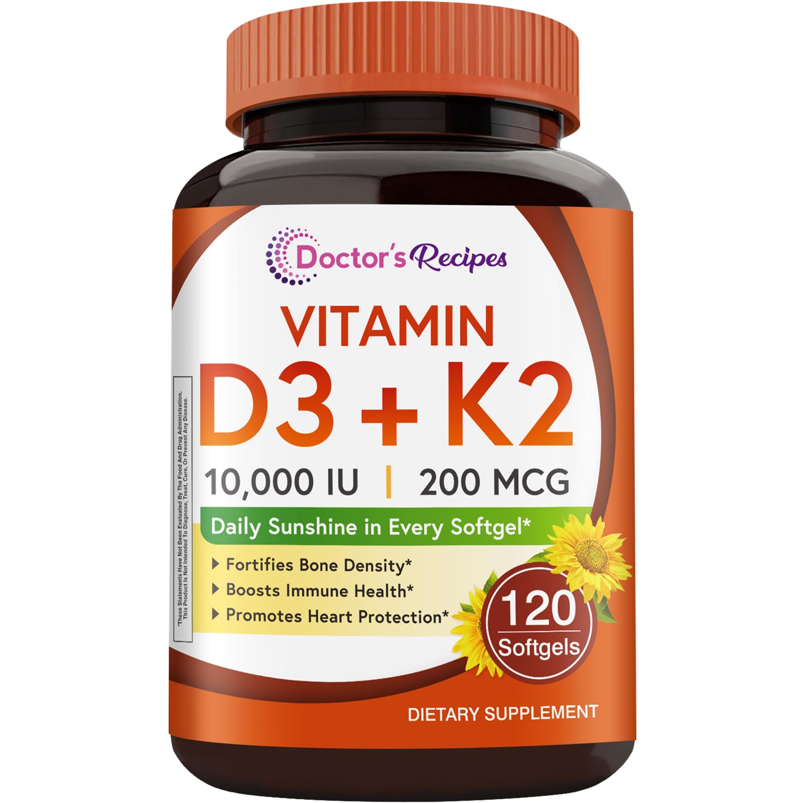 Doctor's Recipes envase frontal mostrando 120 softgels y beneficios clave
