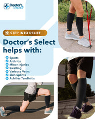 Doctor's Select comparación de talla junto a una regla para elegir la medida correcta