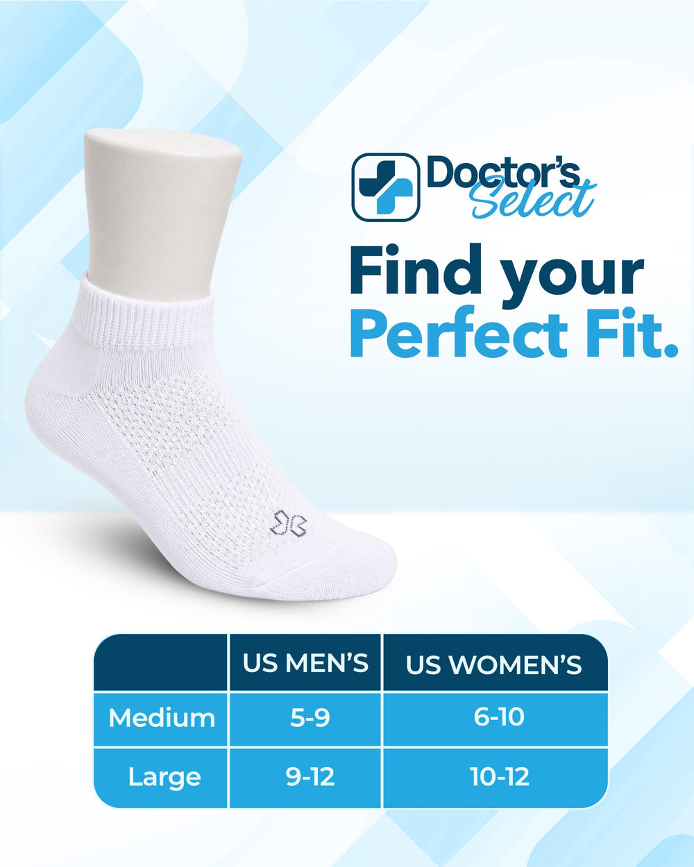 Doctor's Select comparación de talla con mano para orientar elección