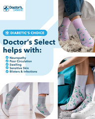 Doctor's Select calcetines puestos en pies, ejemplo de uso diario y ajuste cómodo