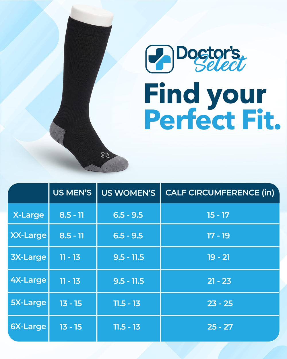 Doctor's Select estilo oficina con calcetines negros para uso versátil