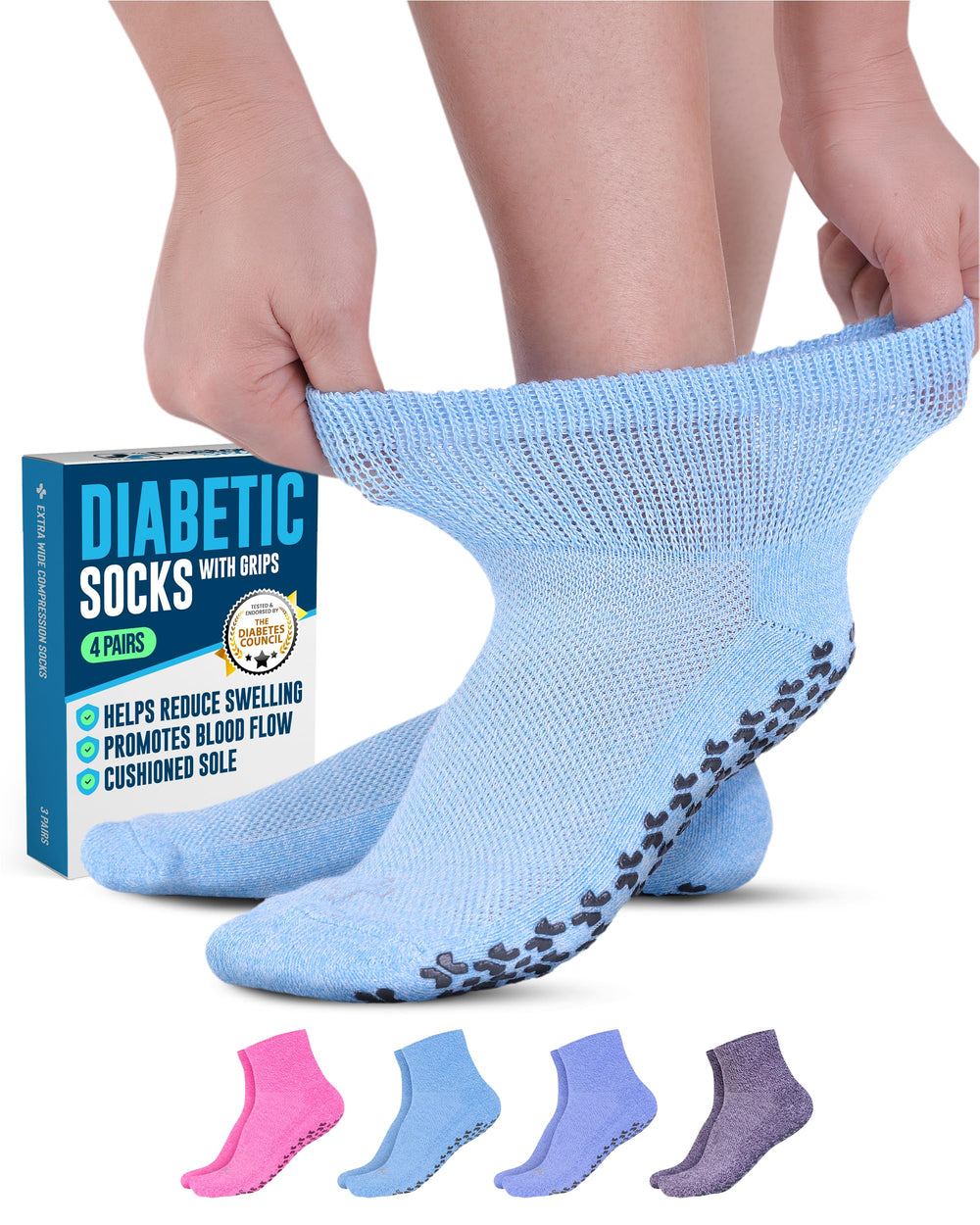 Doctor's Select paquete frontal mostrando los cuatro pares y colores, seguridad inmediata