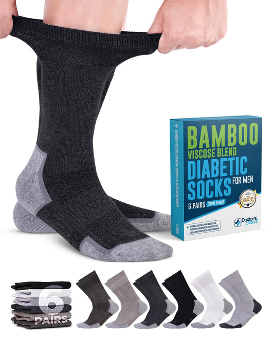 Doctor's Select empaque frontal con seis pares, muestra colores y marca, comodidad garantizada