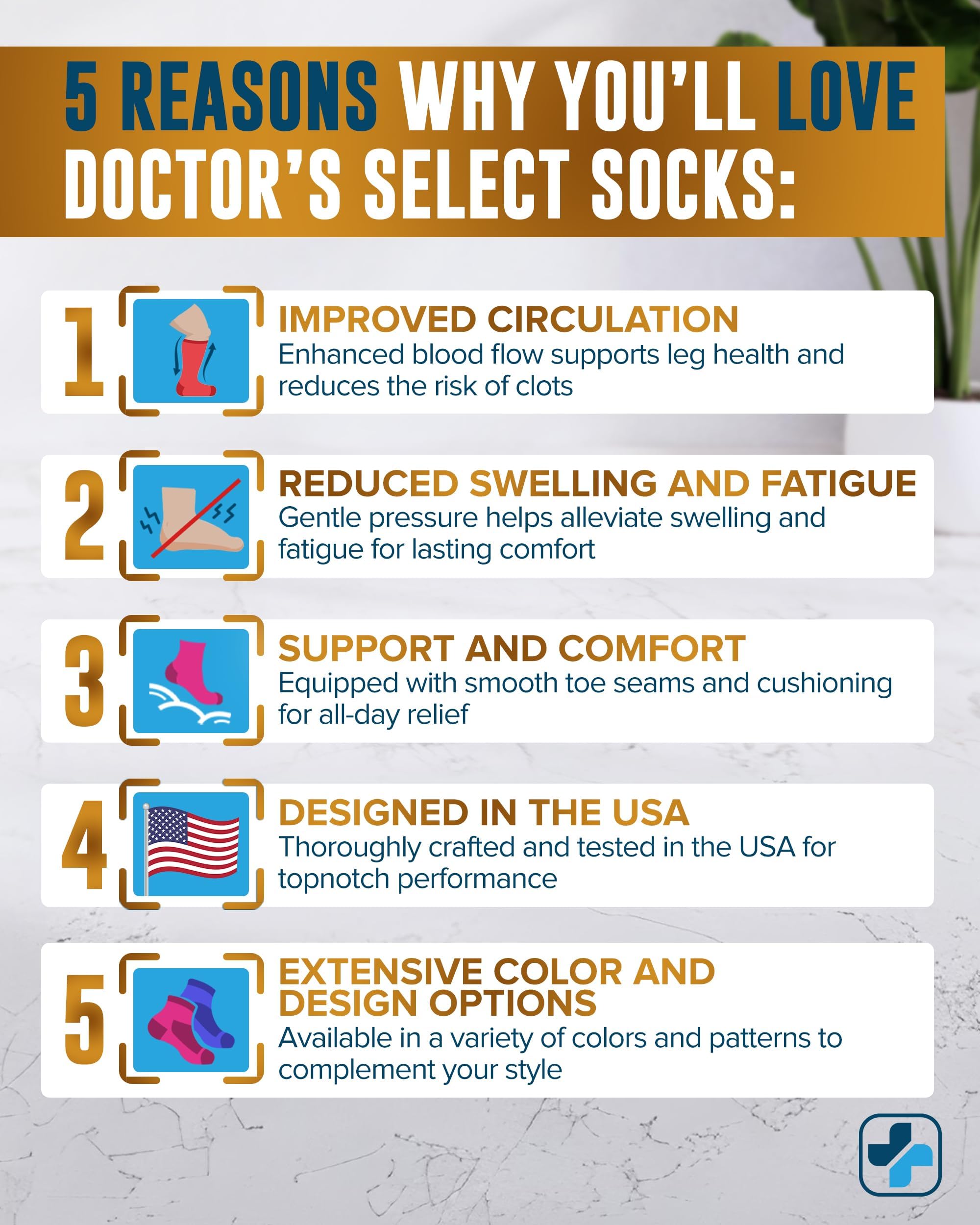 Doctor's Select paquete de dos pares en negro y gris, opción práctica para uso diario
