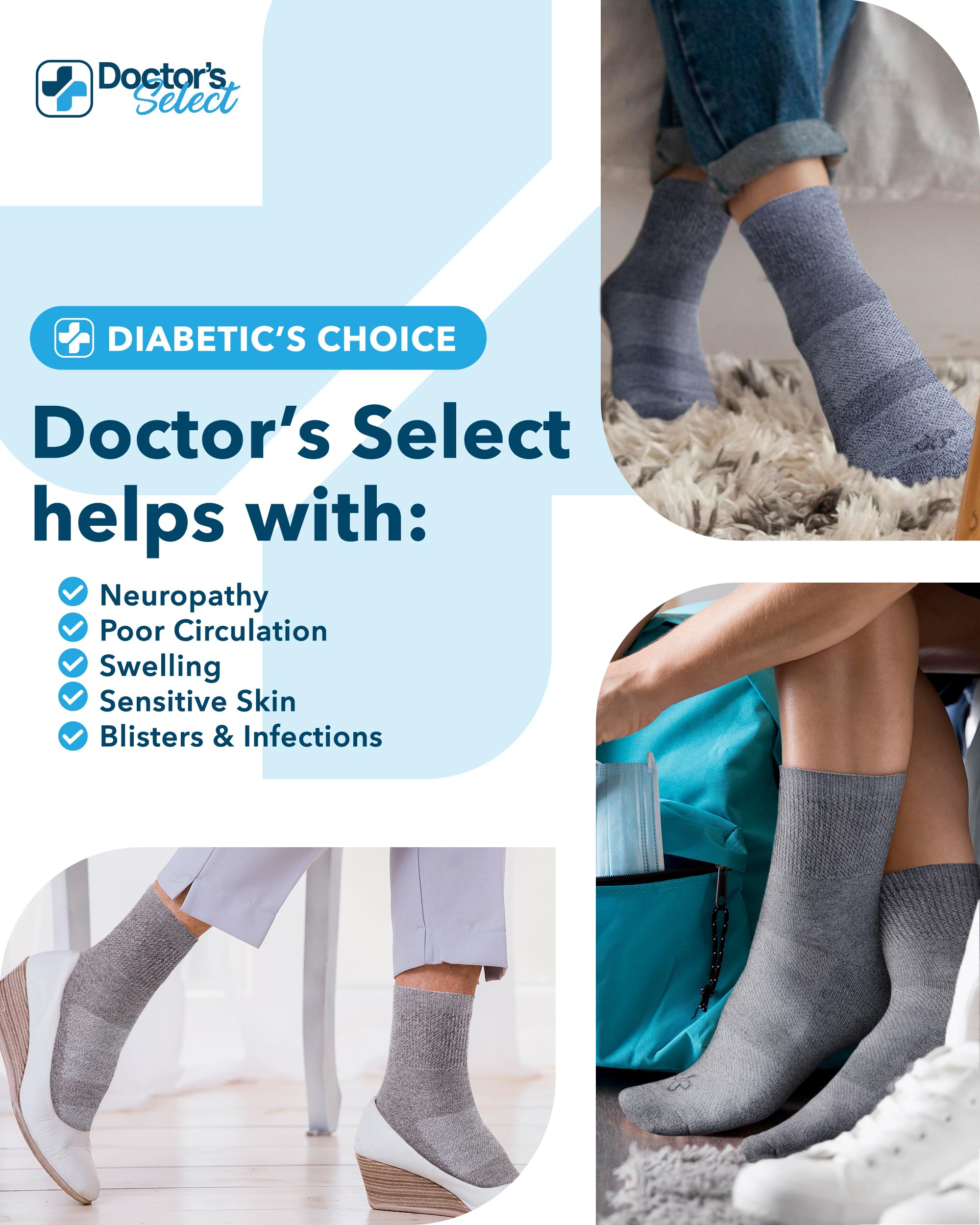 Doctor's Select comparación del puño ancho que no aprieta el tobillo