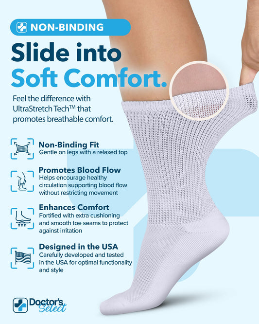Doctor's Select primer plano tejido transpirable que mantiene pies secos