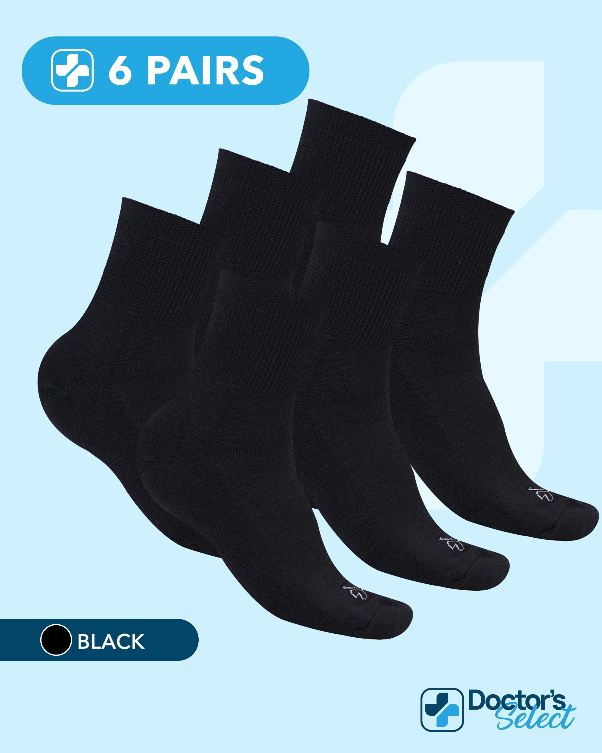 Doctor's Select calcetines puestos en pies, confort diario visible
