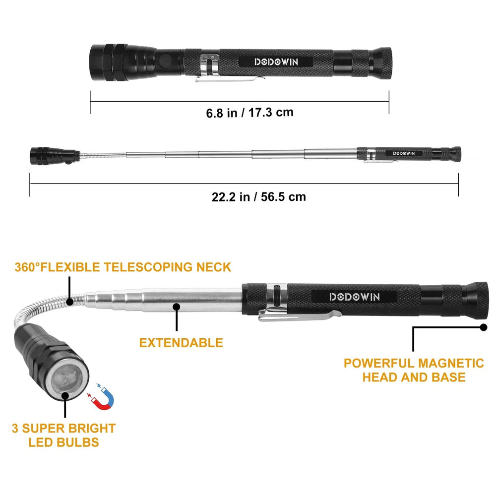 dodowin luz LED encendida mostrando piezas en espacio oscuro con precisión